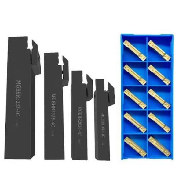 Grooving insert sets, multiple bar sizes